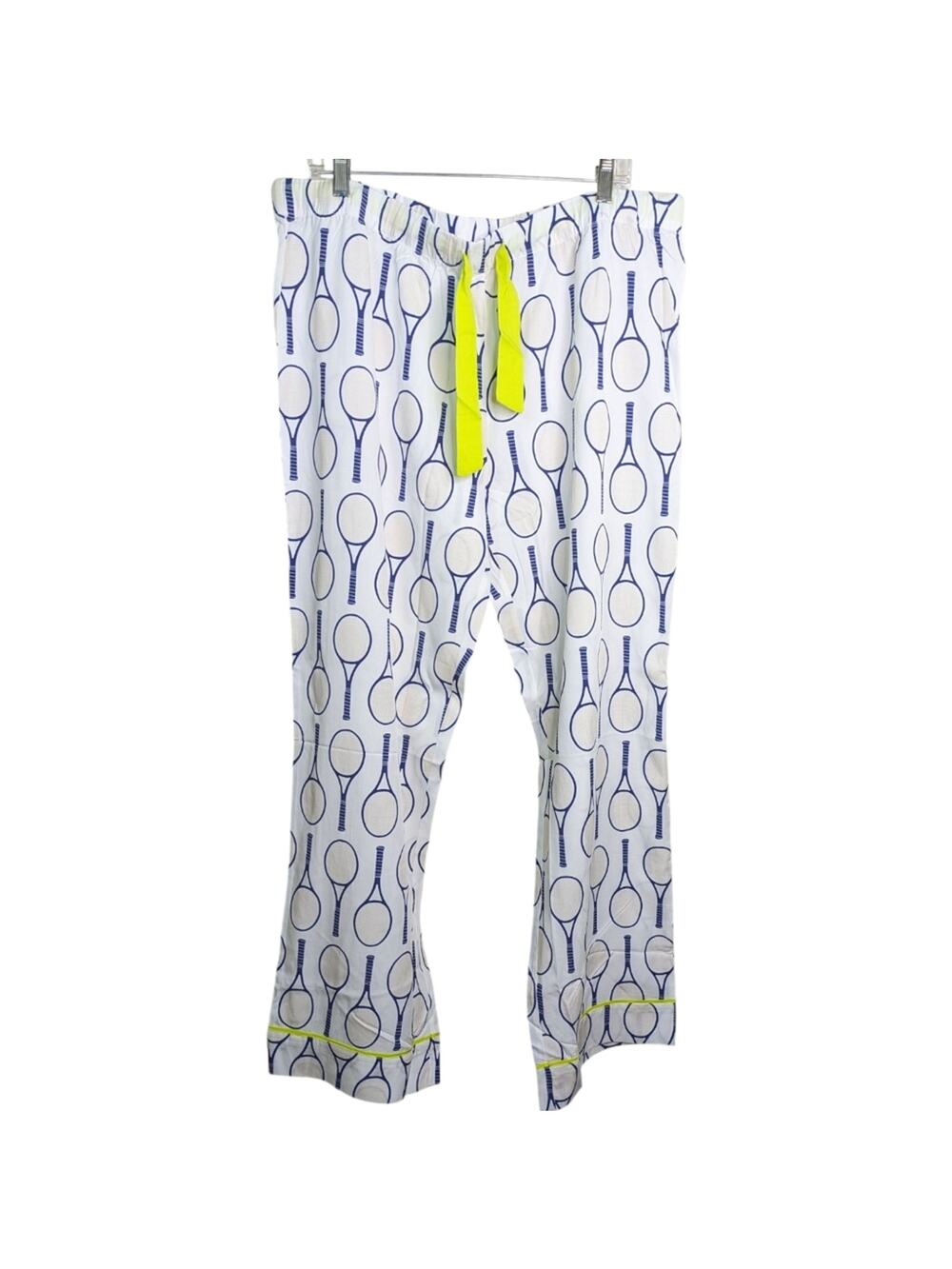 Katie Kime Pajama Pants 2XL Tennis Time Point Print Cotton Pull On Lounge